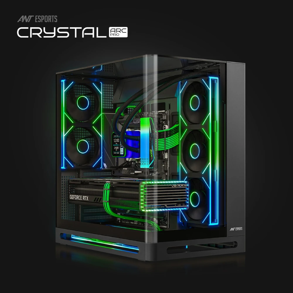 Ant Esports Gaming Cabinet Crystal ARC Pro Black (ATX/M-ATX/ITX) view 2